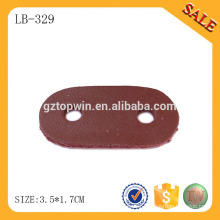 LB329 China leatherware factory produces PU synthetic brown leather label patch for hats